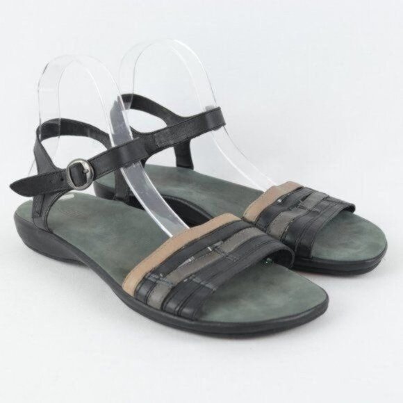 Keen Emerald City Women' Size 11 Black Leather Quarter Strap Flat Sandals - Picture 1 of 10